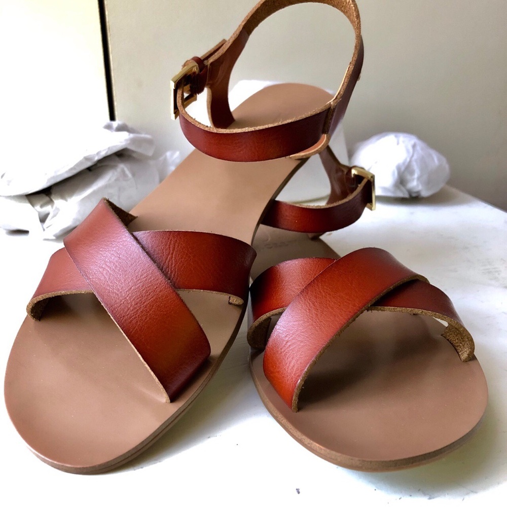 SOLD- J.Crew Crisscross Ankle Strap Sandals